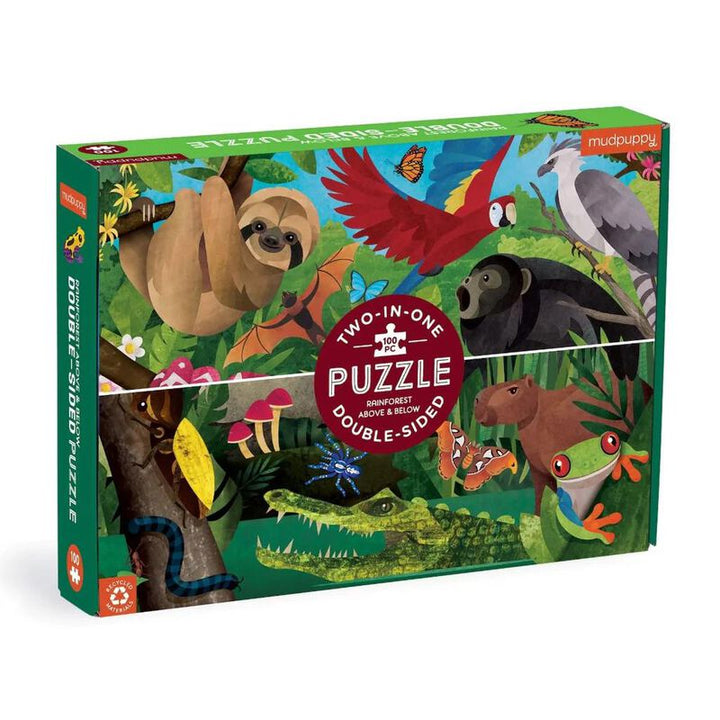 Mudpuppy Rainforest Above & Below 100 Piece Double-Sided Puzzle