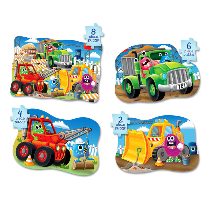 My First Puzzle Set 4-In-A-Box Monster Trucks