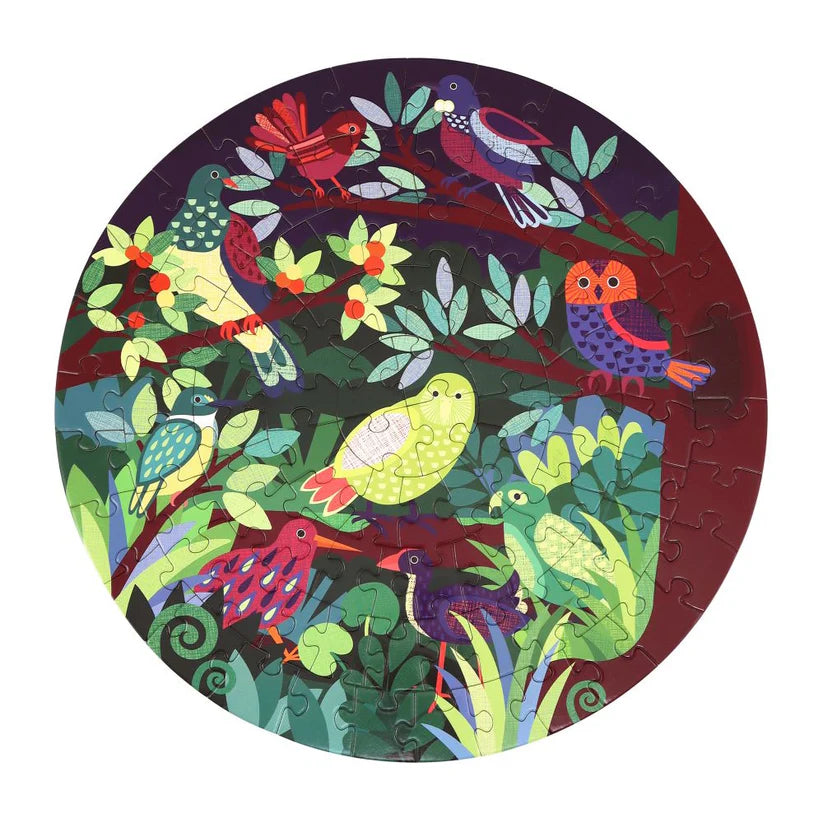 New Zealand Native Birds 100 Piece Round Jigsaw Puzzle