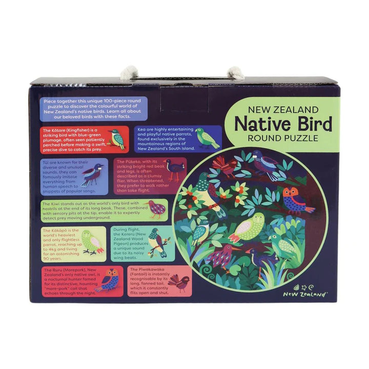 New Zealand Native Birds 100 Piece Round Jigsaw Puzzle