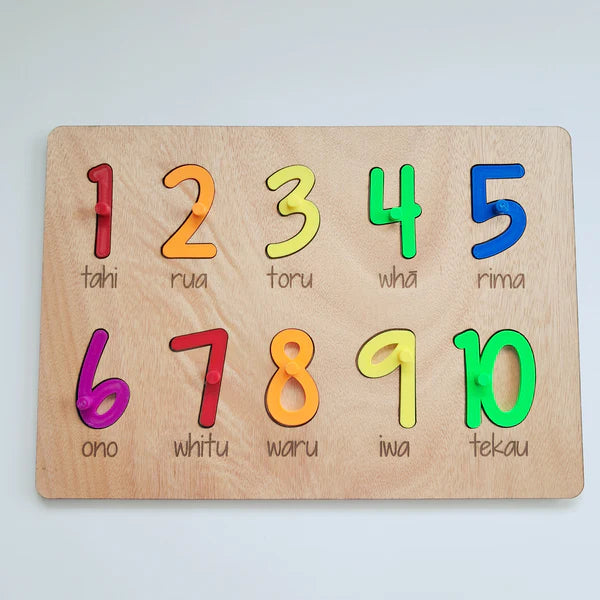 Numbers 1-10 in Māori Peg Puzzle