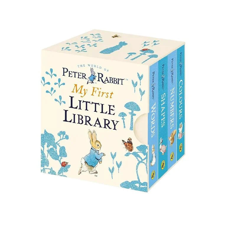 Peter Rabbit library mini book set with colorful illustrations on a white background