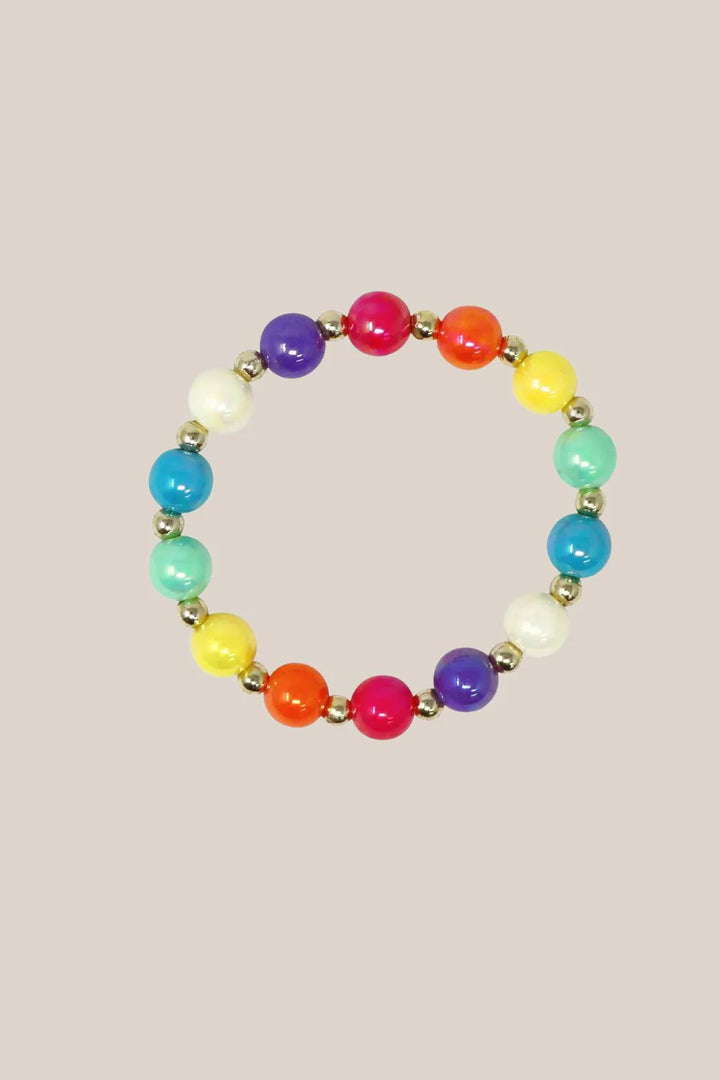 Pink Poppy Rainbow Smiley Face Necklace And Bracelet Set