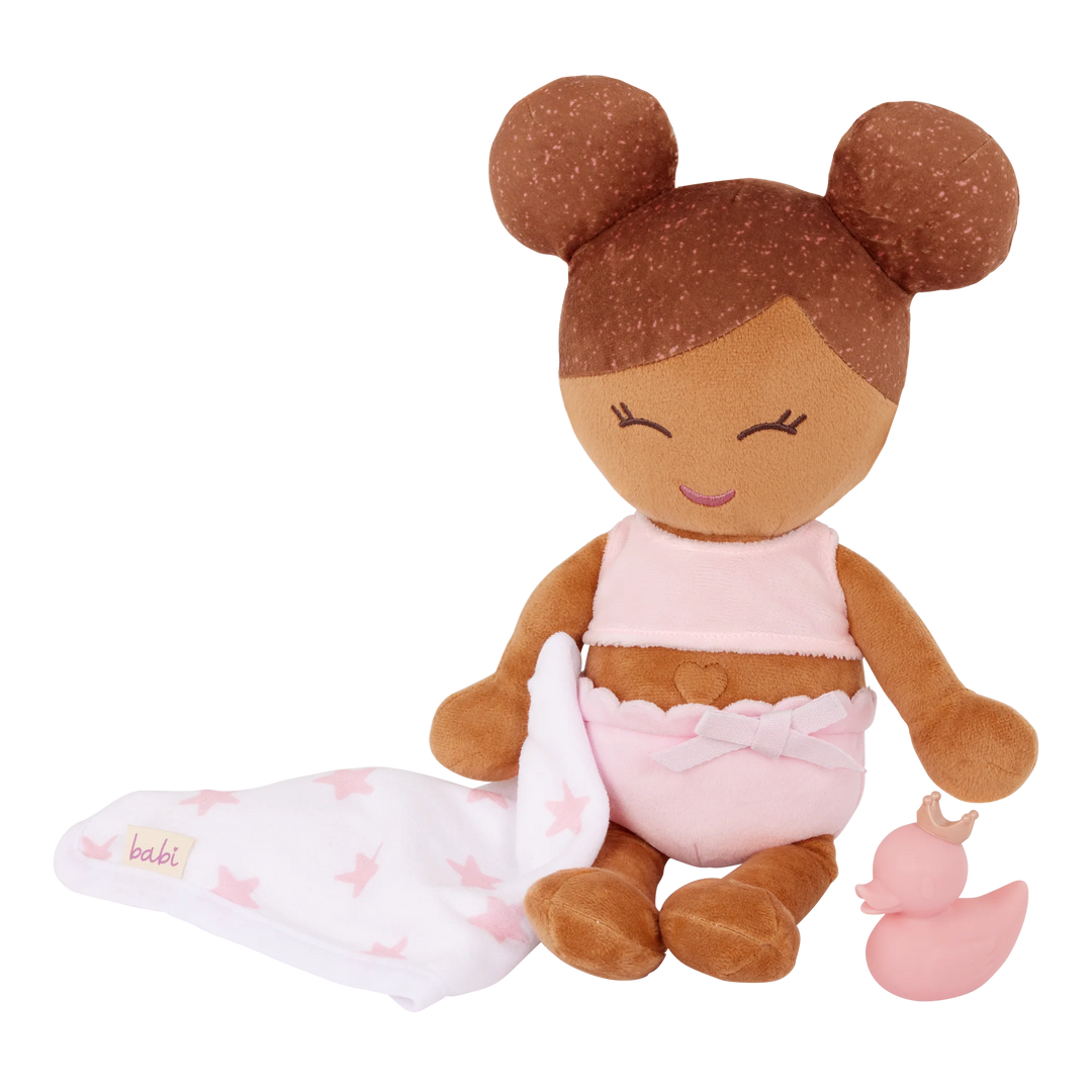 LullaBaby Baby Bath Doll Light-Brown Hair