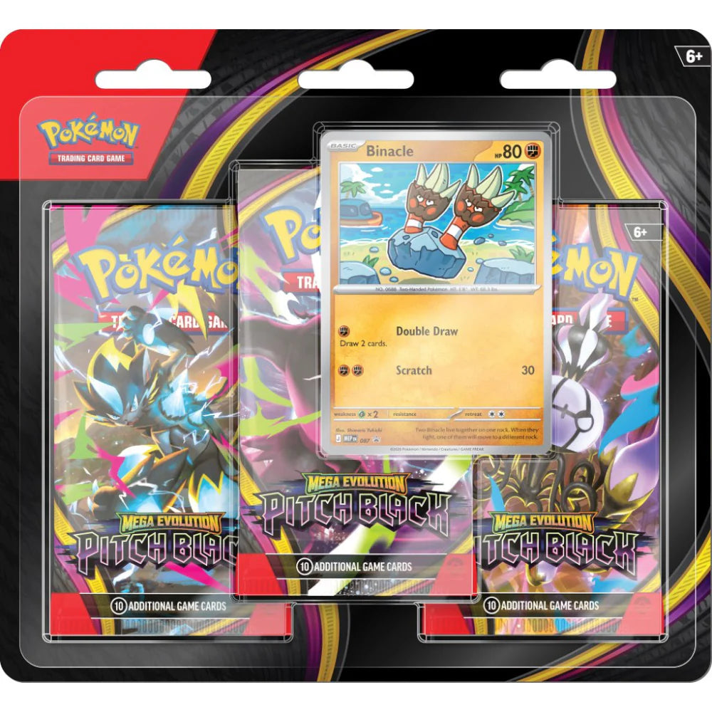Pokemon TCG Mega Evolutions Pitch Black Binacle 3-pack Booster Blister