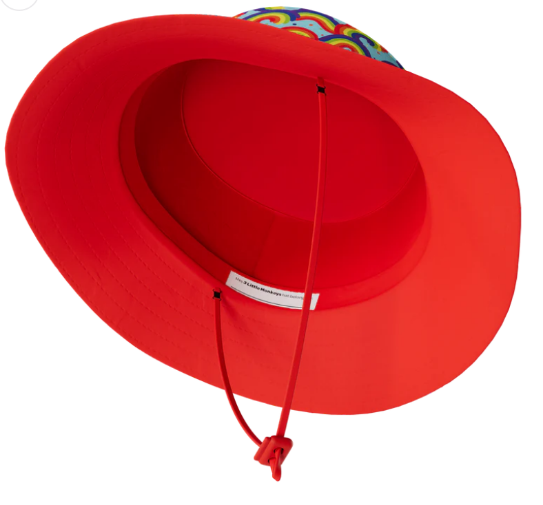 Rainbow Wave Wide Brim Bucket Hat XXL