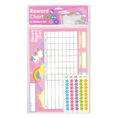 Reward Chart & Stickers Set Unicorns