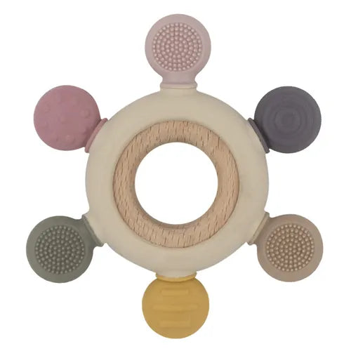 Silicone Multi Surface Teething Wheel Rose - Playground