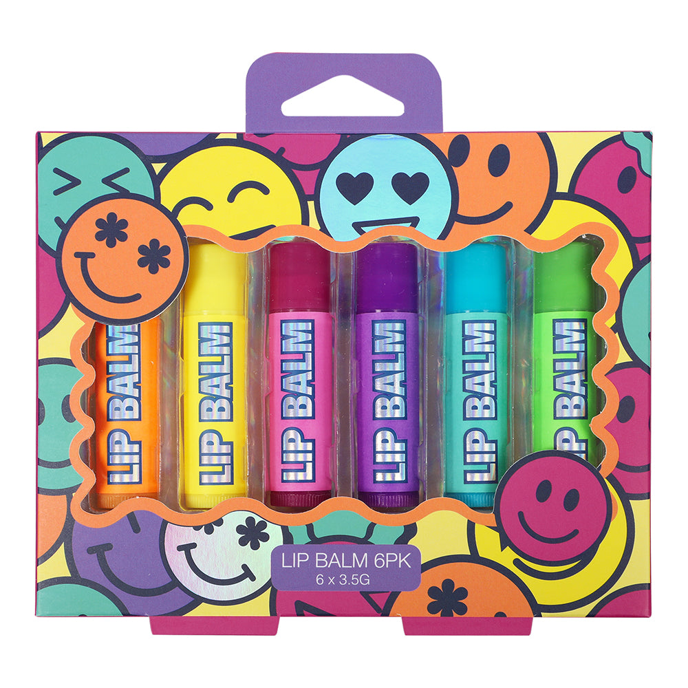 Smiley Face Lip Balm 6pk