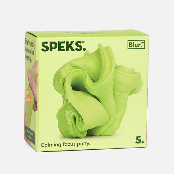 Speks calming focus putty citron packaging on a white background