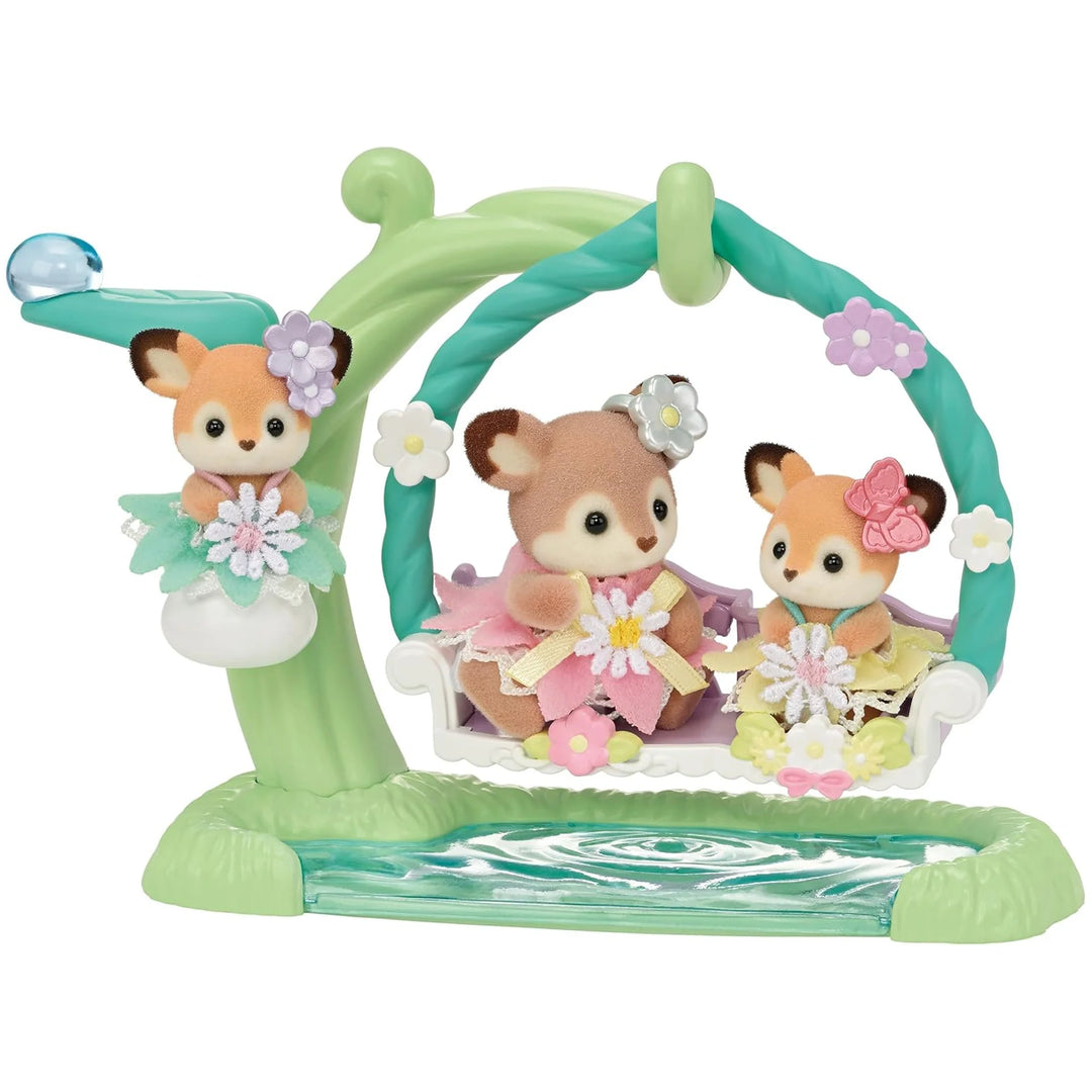 Sylvanian Families Deer Babies Floral Swing Set contents