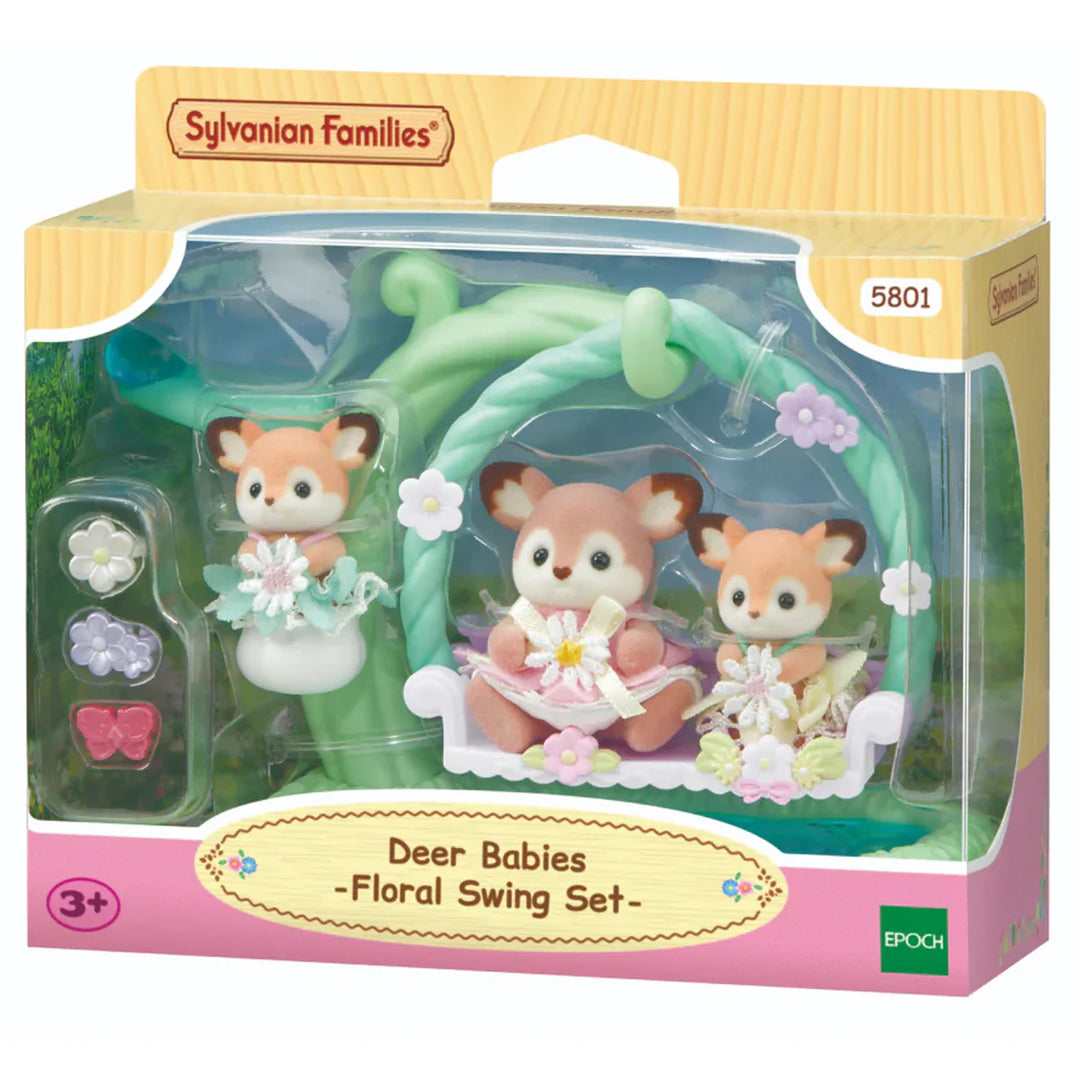 Sylvanian Families Deer Babies Floral Swing Set