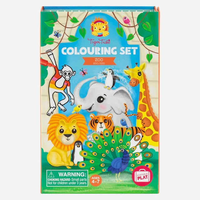Zoo colouring set in box