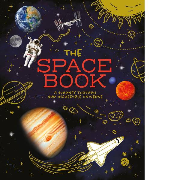 Book cover of 'The Space Book' with space-themed illustrations and text.