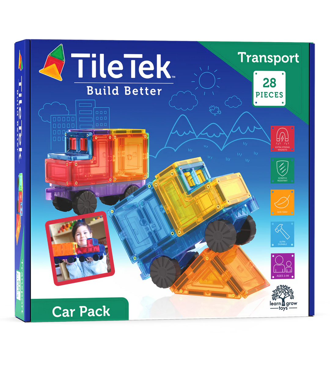 TileTek Transport 28 Piece Car Set