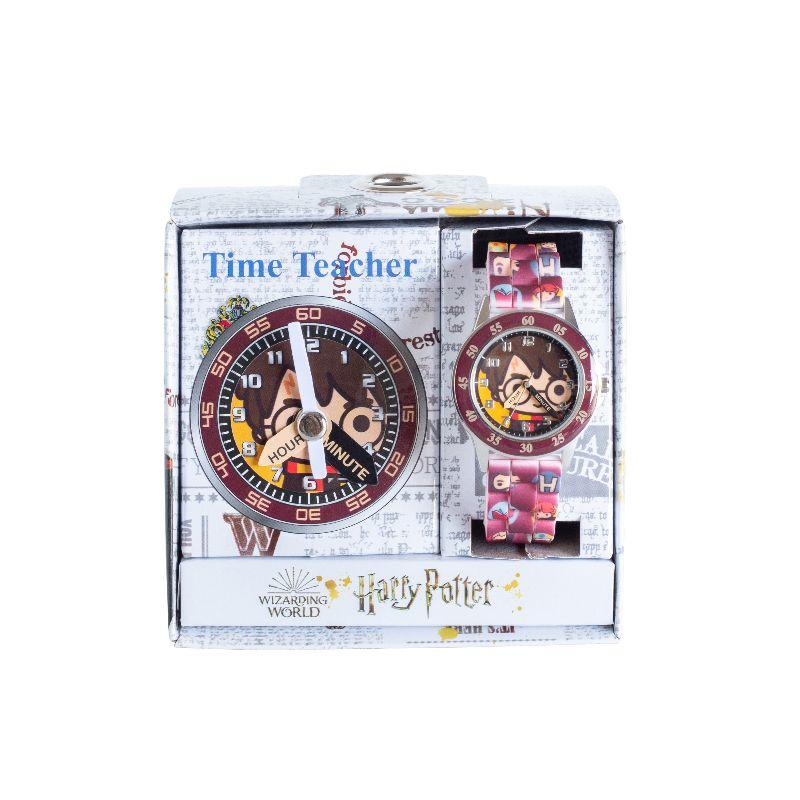Harry Potter-themed watch set in packaging with 'Time Teacher' text