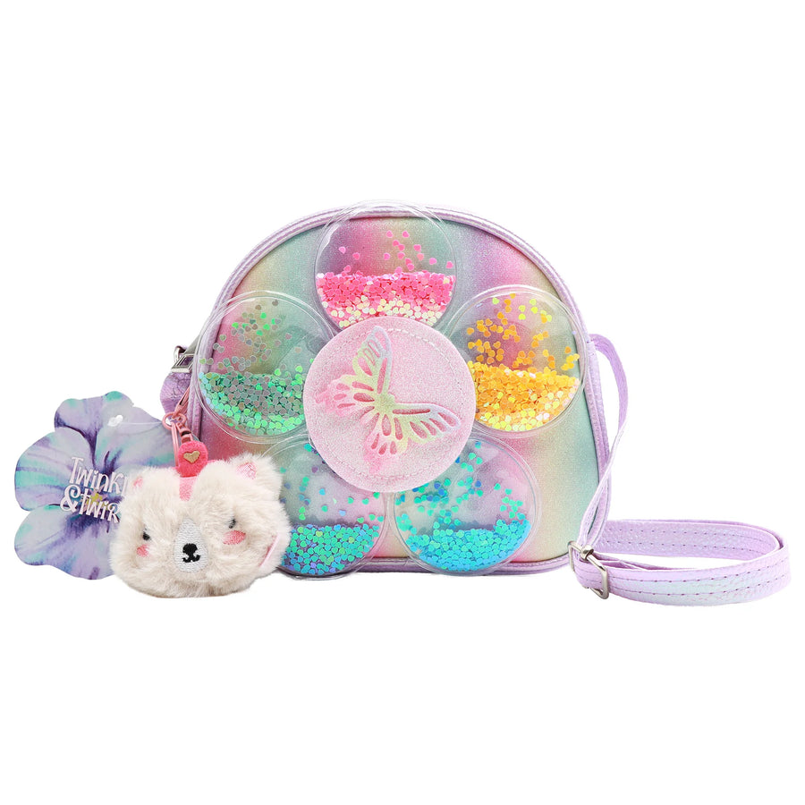 Twinkle And Twirl - Lilac Flower Shoulder Bag