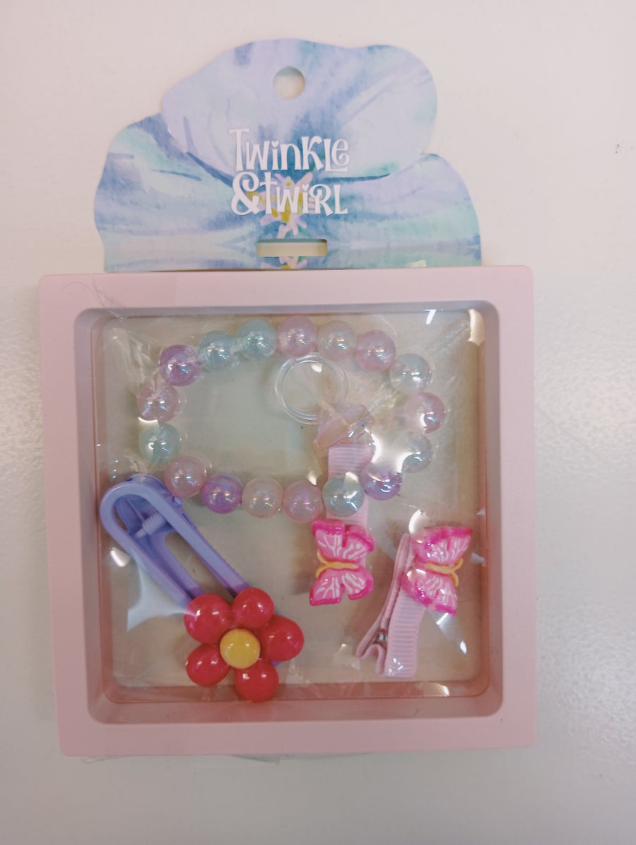 Twinkle And Twirl Bunny Pink Set Hair Accessory