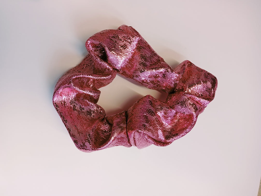 Twinkle And Twirl Shiny Pink Scrunchie