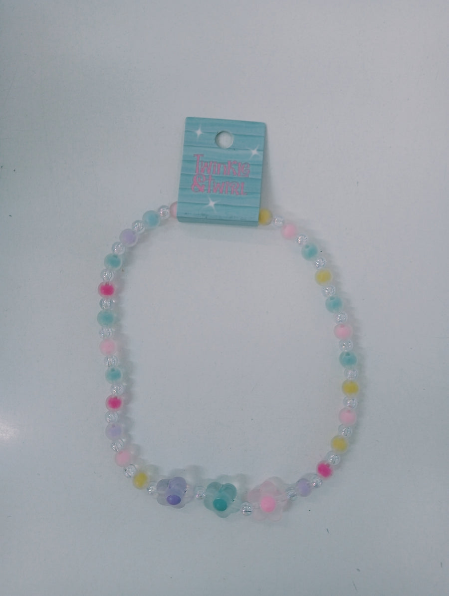 Twinkle and Twirl Rainbow Flower Necklace