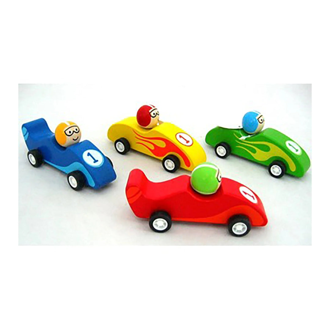 Wooden pull back car