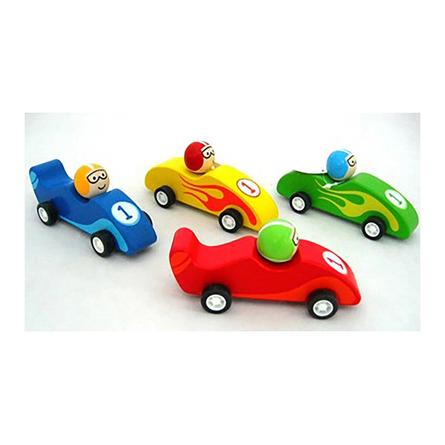Wooden pull back car