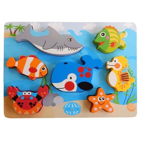 WOODEN CHUNKY PUZZLE 7PCS SEA