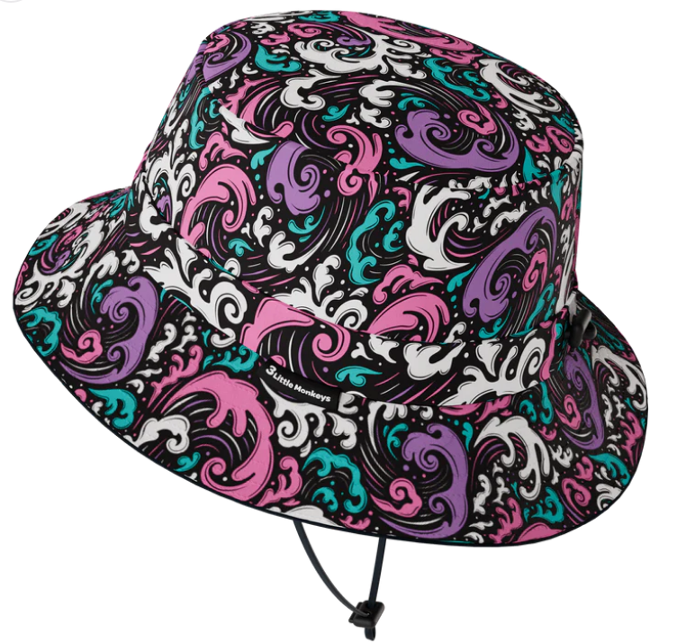 Wave Pink Wide Brim Bucket Hat L (3-5yrs)