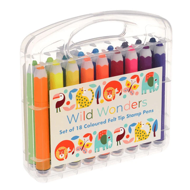 Wild Wonders Felt Tip Stamp Pens