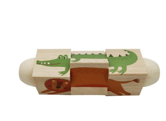 Wooden Twist Block Puzzle - Jungle Animals