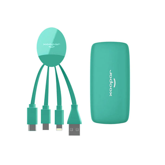 Xoopar Weekender Power Pack Multi phone Charging cable & Power bank Green