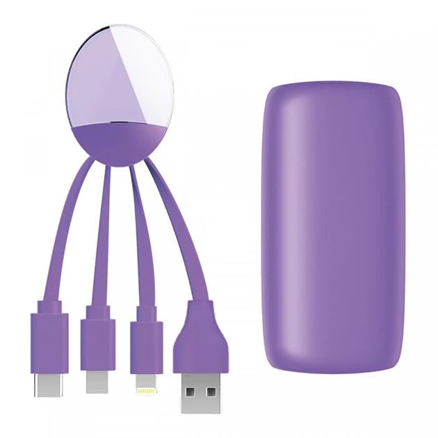 Xoopar Weekender Power Pack Multi phone Charging cable & Power bank Purple