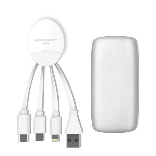 Xoopar Weekender Power Pack Multi phone Charging cable & Power bank White