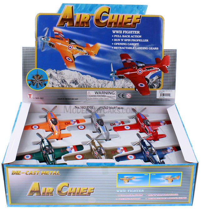 Box of Air Chief WWII fighter toy planes with model airplanes 