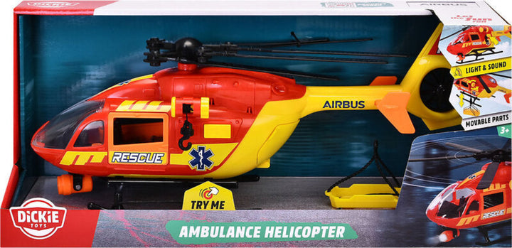 dickie amulance helicopter in grey and white packaging