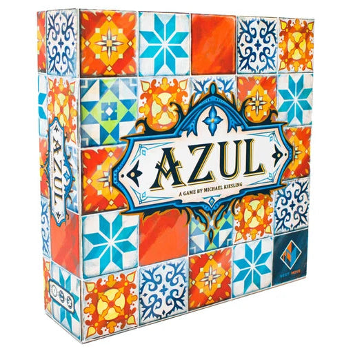 Azul board game box with colorful tile pattern on a white background