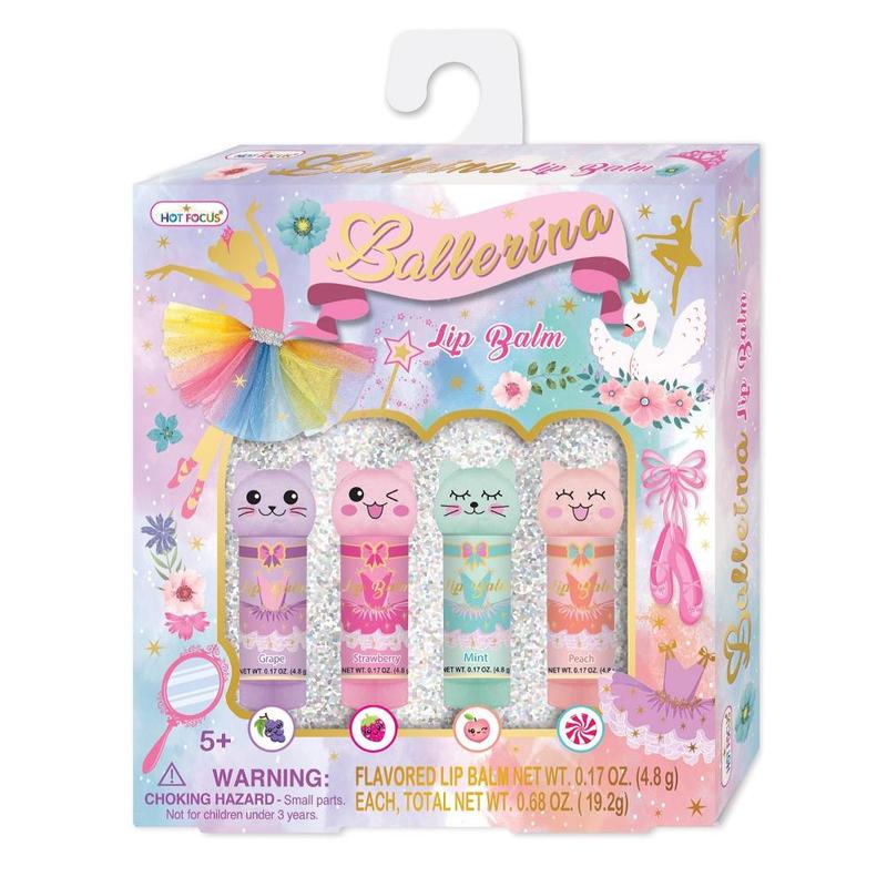 Ballerina Lip Balm 4pk Hot Focus