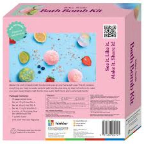 Bath Bomb Kit packaging with colorful illustrations and brand logo.