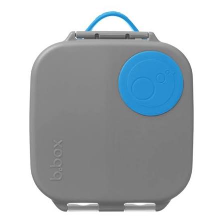 Gray b.box container with a blue lid on a white background