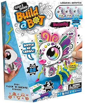 Build-a-Bot toy packaging with colorful design and text