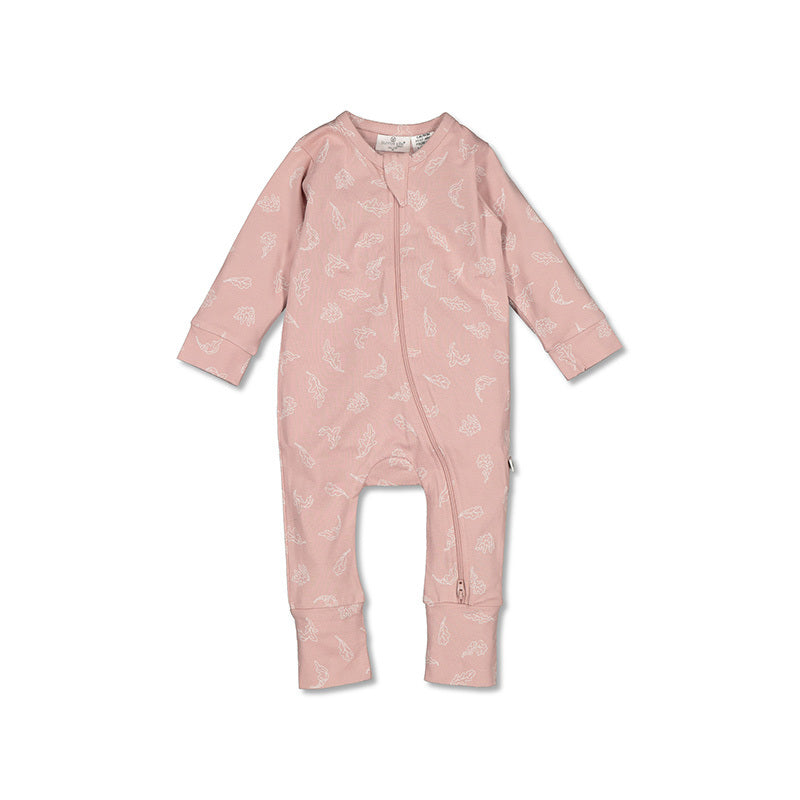 Burrow and Be Pink Flutter Zip suit 0-3 Months