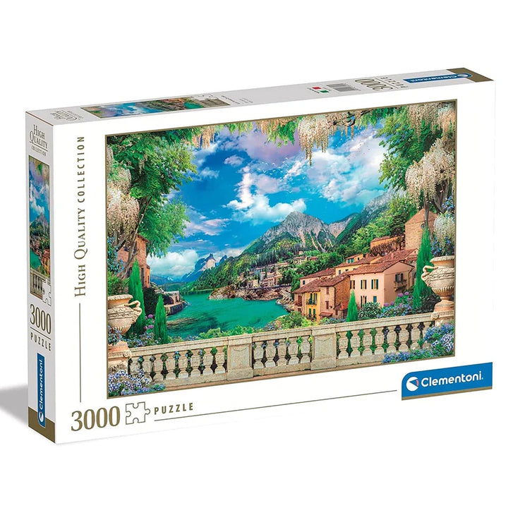 Jigsaw puzzle box with scenic design and Clementoni branding