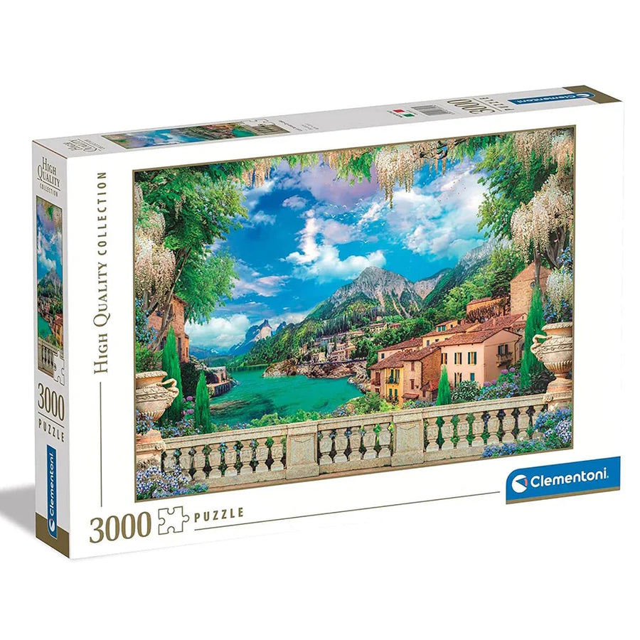 Jigsaw puzzle box with scenic design and Clementoni branding