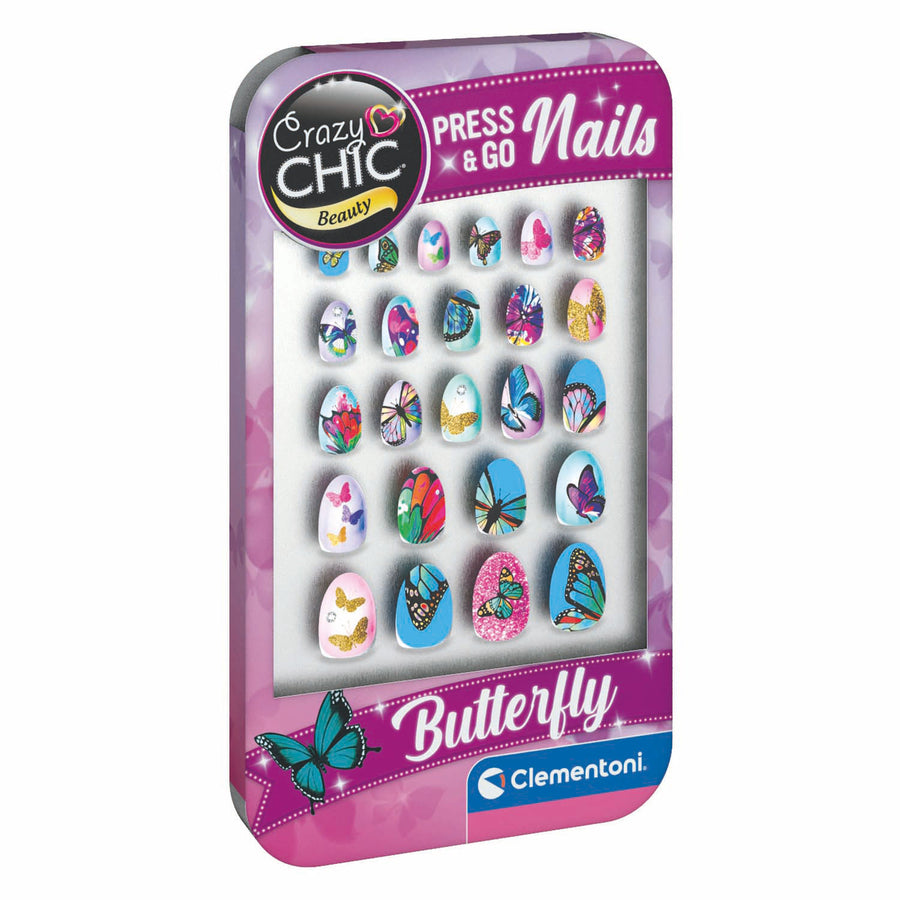 Crazy Chic press & go nails with butterfly design on a purple packaging