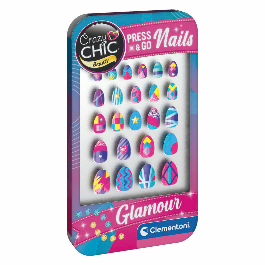 Clementoni Crazy Chic Press and Go Nails - Glamour