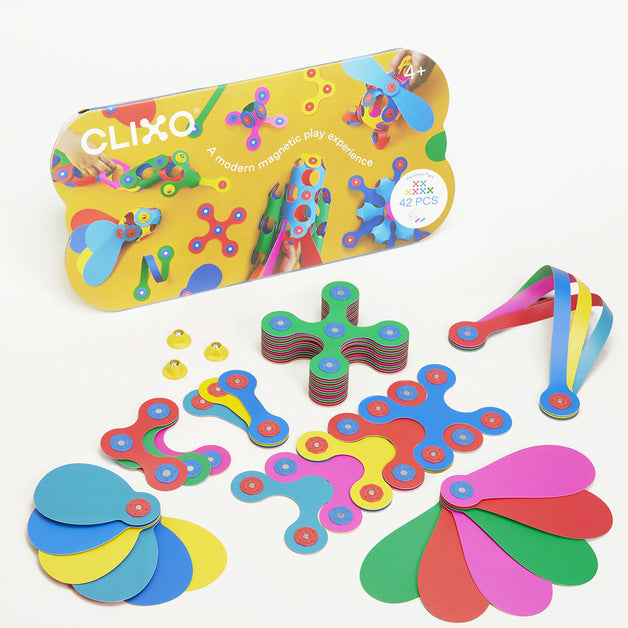 Clixo Rainbow Pack 42pc magnetic play