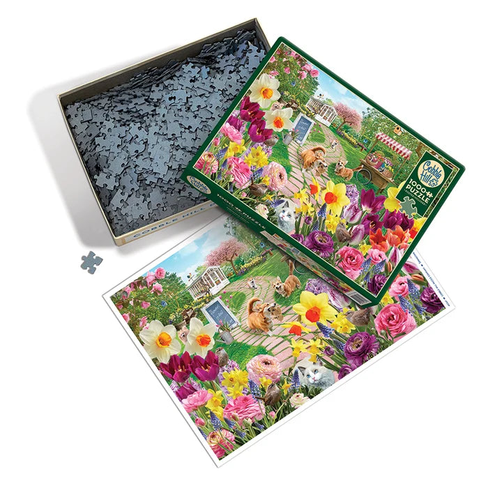 1000 Piece Puzzle Springtime Frolic cobble hill