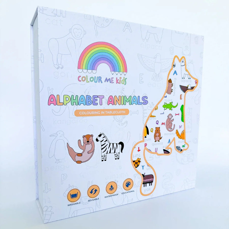 Colour Me Kids Alphabet Animals Tablecloth