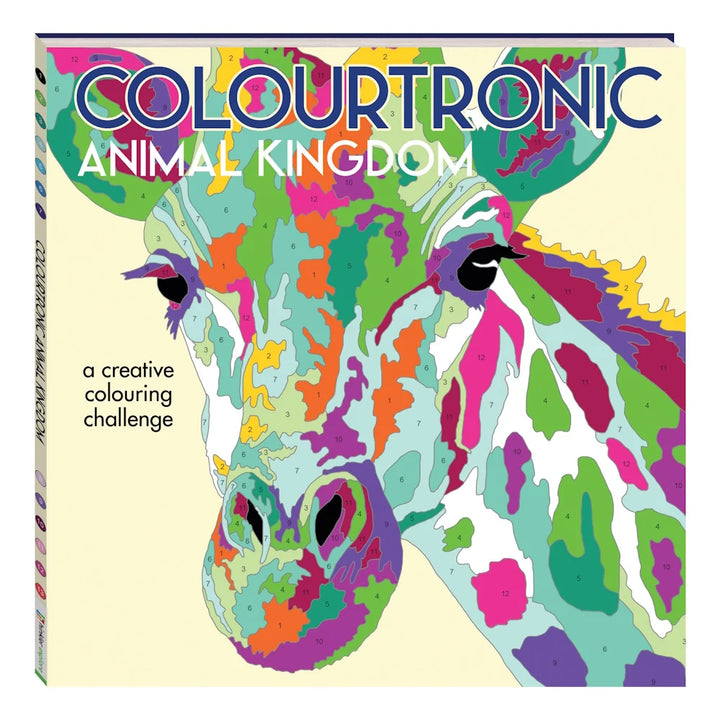 Colortronic Animal Kingdom coloring book with a colorful horse design on the cover.