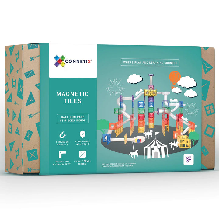 Connetix Magnetic Tiles Rainbow Ball Run 92 pieces